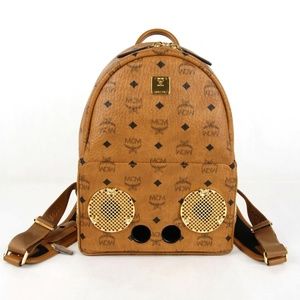 MCM x WIZPAK Cognac Brown Backpack Limited Edition with Dust bag & Shopping Bag